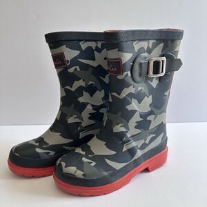 JOULES Boys Shark Camo Wellies Rain Boots Size US 10